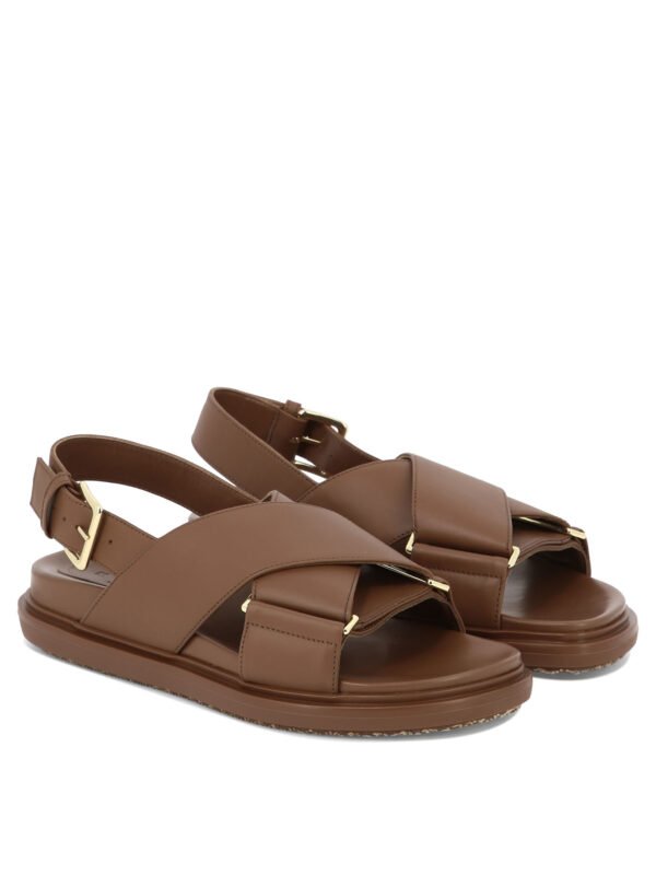 "Marni" sandales femme marron Fussbett en cuir – Image 2