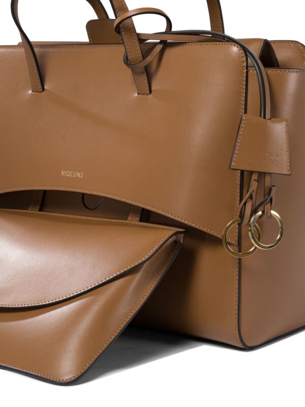 "Hidesins" sac à main femme marron en cuir – Image 4