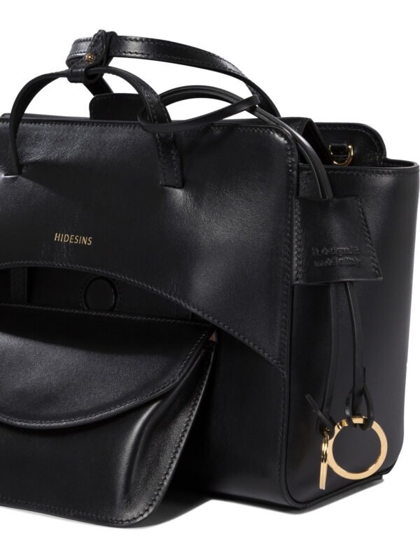 "Hidesins" sac à main femme noir en cuir – Image 4