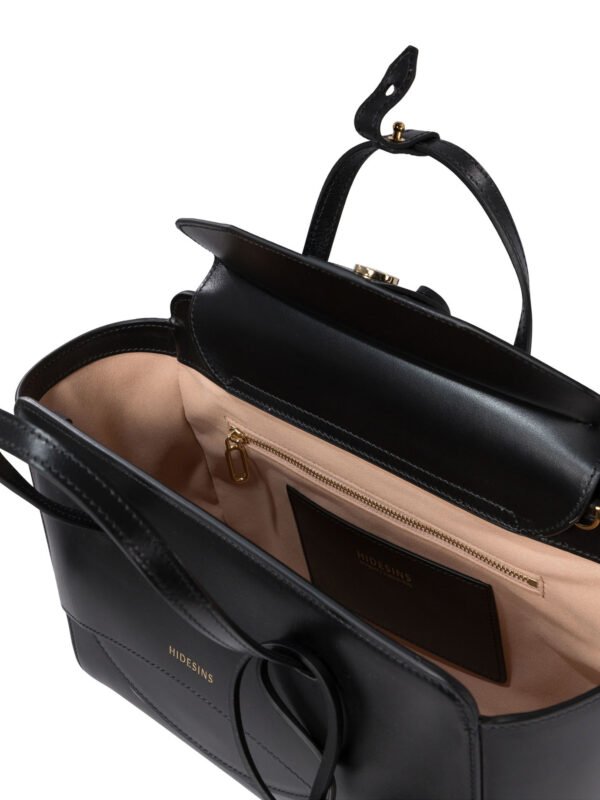 "Hidesins" sac à main femme noir en cuir – Image 5