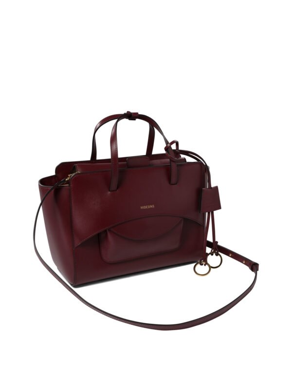 "Hidesins" sac à main femme bordeaux en cuir – Image 2