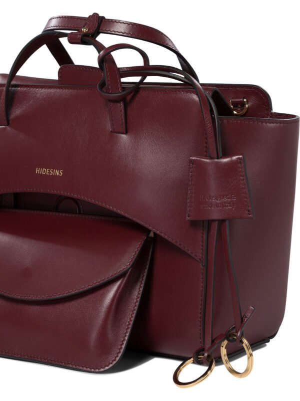 "Hidesins" sac à main femme bordeaux en cuir – Image 4