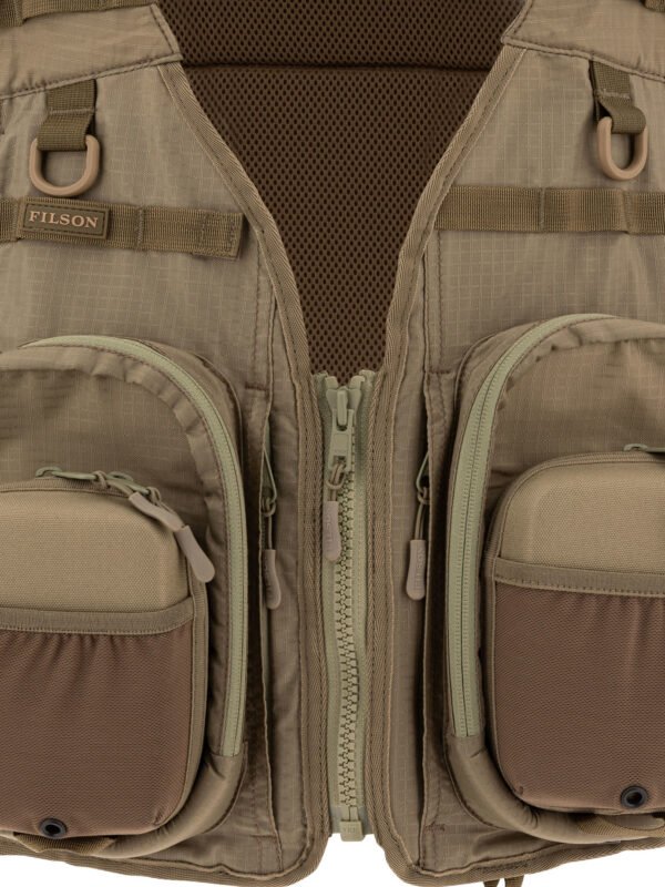 "Filson" Gilet de pêche vert sans manches en polyamide pour homme – Image 3