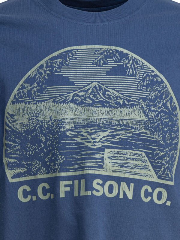 "Filson" t-shirt homme bleu clair en coton coupe regular – Image 3
