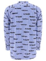"Comme Des Garçons Shirt" chemise imprimée rayée homme bleue en coton coupe regular – Image 2