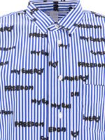 "Comme Des Garçons Shirt" chemise imprimée rayée homme bleue en coton coupe regular – Image 3