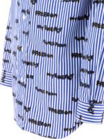 "Comme Des Garçons Shirt" chemise imprimée rayée homme bleue en coton coupe regular – Image 4