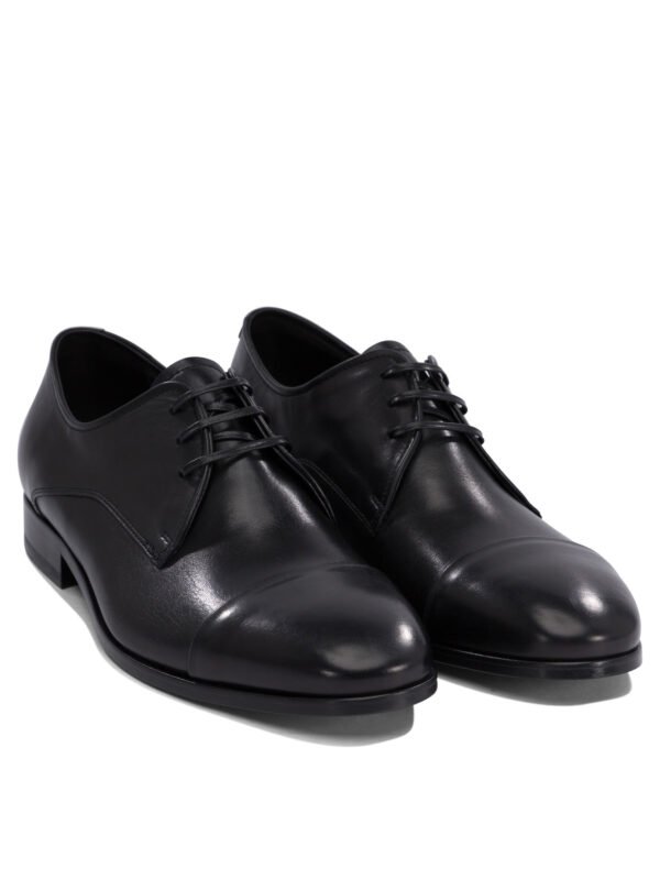 "Fabi" chaussures à lacets derby homme noires en cuir – Image 2