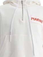 "Marni" sweat à capuche homme blanc en coton biologique avec logo – Image 3