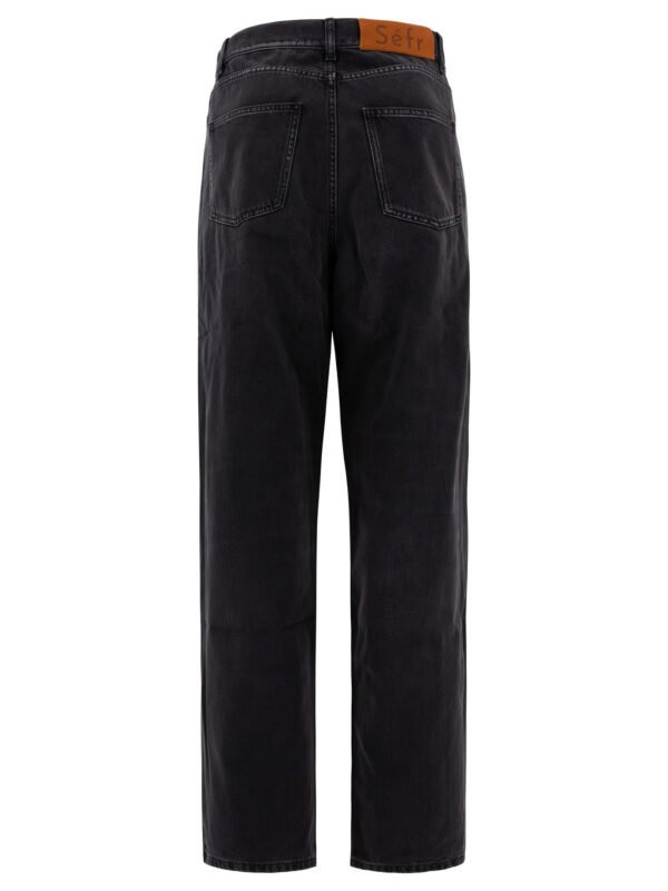 "Séfr" jean Wide Cut homme noir en denim coupe relaxed taille haute - Image 2