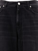 "Séfr" jean Wide Cut homme noir en denim coupe relaxed taille haute - Image 3