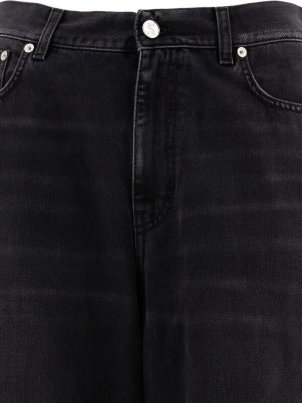 "Séfr" jean Wide Cut homme noir en denim coupe relaxed taille haute - Image 3