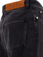 "Séfr" jean Wide Cut homme noir en denim coupe relaxed taille haute - Image 4