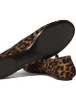"Gianvito Rossi" ballerines femme marron imprimé léopard Carla en daim – Image 5