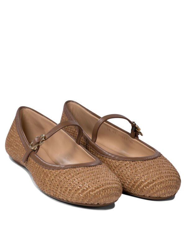 "Gianvito Rossi" ballerines Carla femme marron en tissu et cuir - Image 2