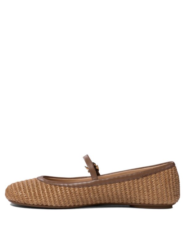 "Gianvito Rossi" ballerines Carla femme marron en tissu et cuir - Image 3