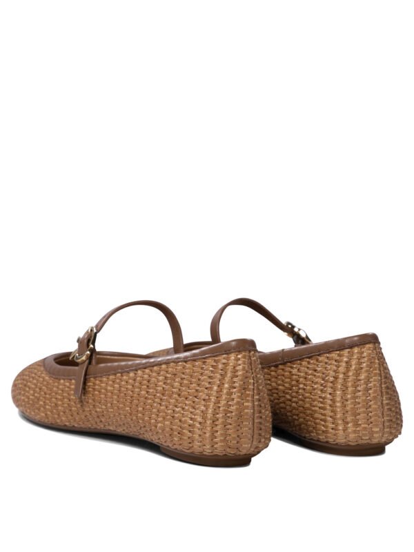 "Gianvito Rossi" ballerines Carla femme marron en tissu et cuir - Image 4
