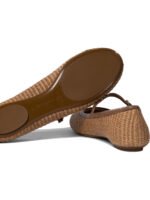 "Gianvito Rossi" ballerines Carla femme marron en tissu et cuir - Image 5