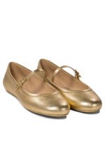 "Gianvito Rossi" ballerines Carla en cuir doré pour femme – Image 2