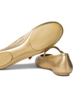 "Gianvito Rossi" ballerines Carla en cuir doré pour femme – Image 5