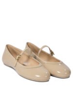 "Gianvito Rossi" ballerines Carla en cuir beige pour femme – Image 2