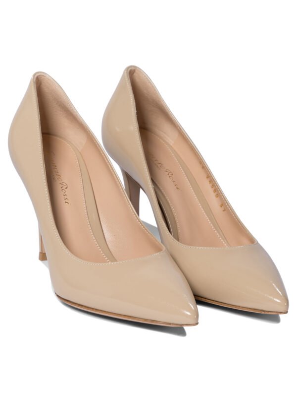 "Gianvito Rossi" escarpins femme beiges en cuir verni talon 85 mm – Image 2
