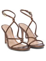 "Gianvito Rossi" Sandales femme bronze en cuir talon haut – Image 2
