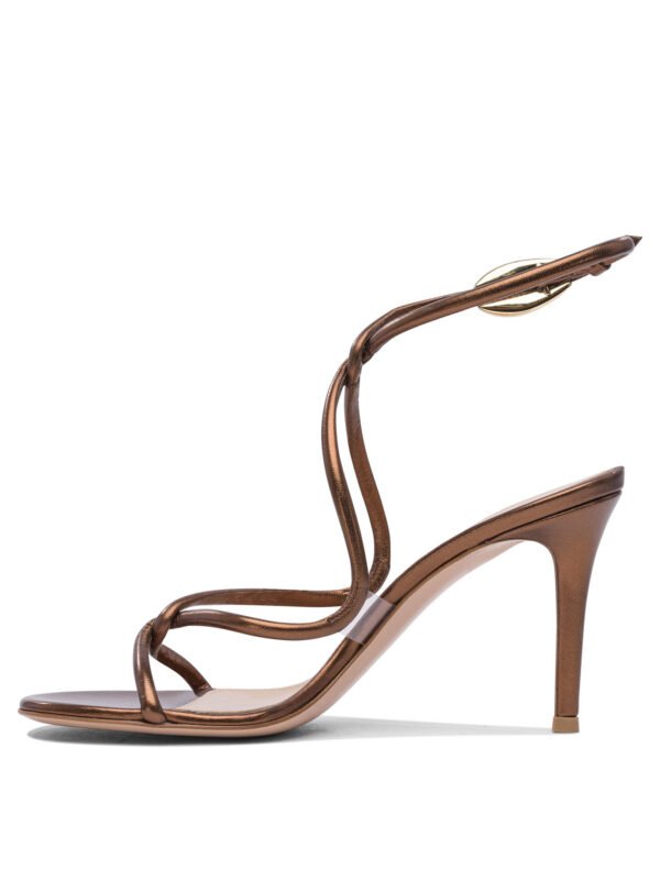 "Gianvito Rossi" Sandales femme bronze en cuir talon haut – Image 3