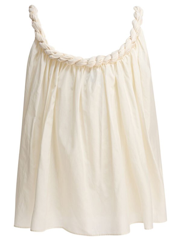 "LouLou De Saison" top femme beige coton soie - Image 2