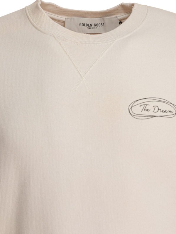 "Golden Goose" sweatshirt beige en coton imprimé The Dream pour homme – Image 3