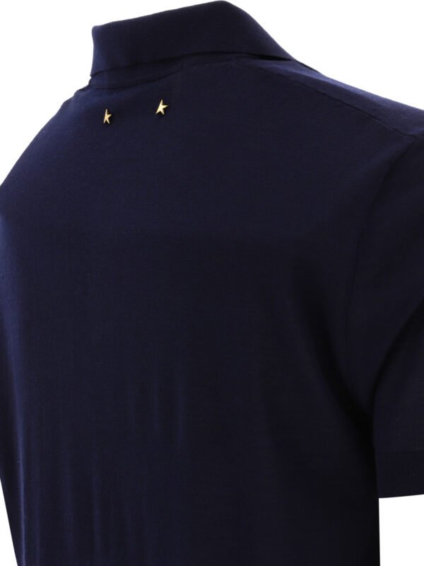"Golden Goose" polo homme bleu en laine vierge mérinos – Image 4