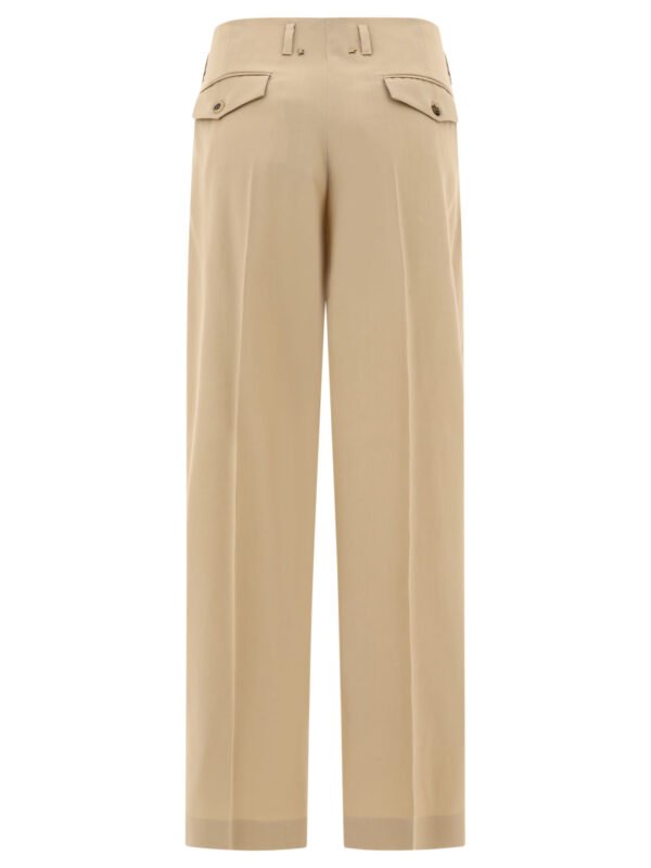 "Golden Goose" Pantalon femme beige en laine vierge coupe ample taille haute – Image 2