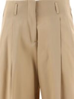"Golden Goose" Pantalon femme beige en laine vierge coupe ample taille haute – Image 3