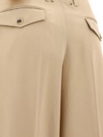 "Golden Goose" Pantalon femme beige en laine vierge coupe ample taille haute – Image 4