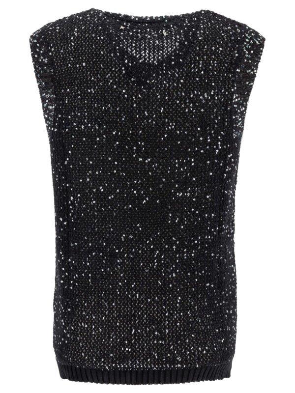 "Golden Goose" top femme noir sequins polyamide – Image 2