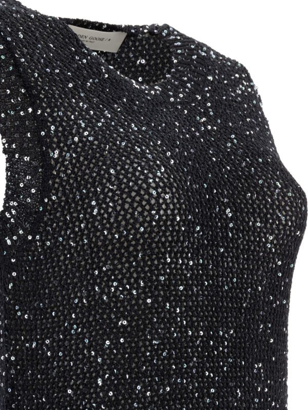 "Golden Goose" top femme noir sequins polyamide – Image 3