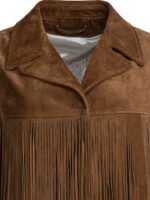 "Golden Goose" veste femme marron à franges en cuir - Image 3