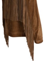 "Golden Goose" veste femme marron à franges en cuir - Image 4