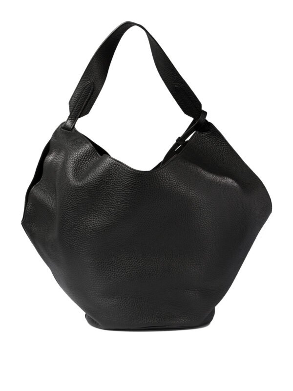 "Khaite" sac cabas Lotus noir en cuir pour femme - Image 3
