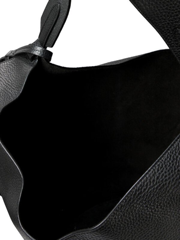 "Khaite" sac cabas Lotus noir en cuir pour femme - Image 5