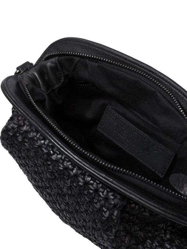 "Reptile's House" sac bandoulière noir en cuir de veau pour femme - Image 5