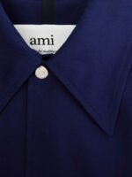 "Ami Paris" Manteau homme bleu en coton coupe standard – Image 2