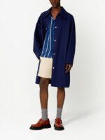 "Ami Paris" Manteau homme bleu en coton coupe standard – Image 4