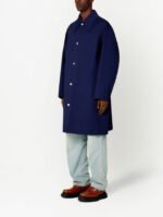 "Ami Paris" Manteau homme bleu en coton coupe standard – Image 5