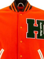 "Human Made" Veste varsity bomber homme orange en laine – Image 3
