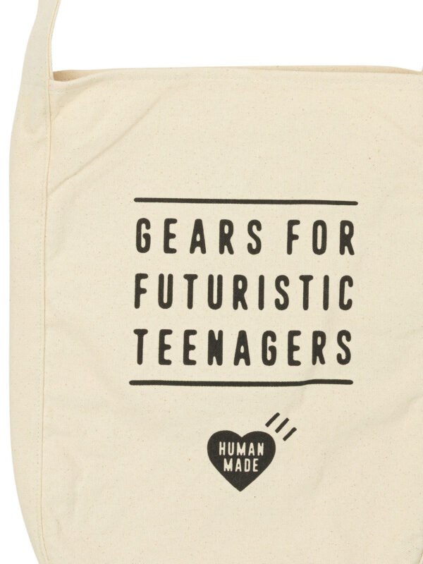 "Human Made" Sac à épaule homme blanc en coton – Image 3