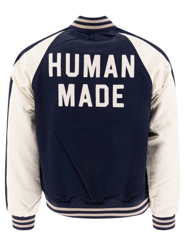 "Human Made" bomber vintage bleu en rayonnepour  homme – Image 2