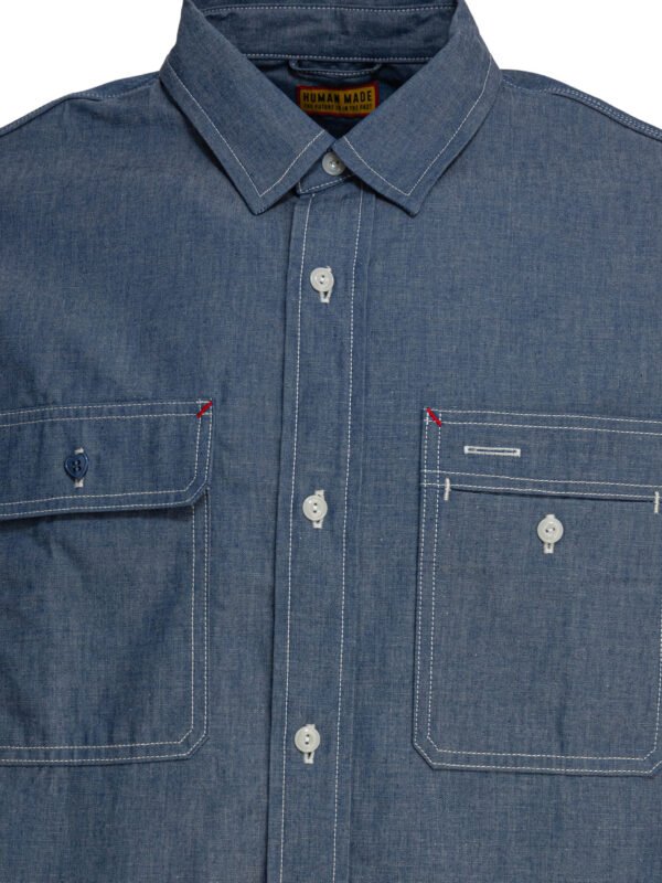 "Human Made" chemise en jean homme bleue en coton coupe relaxed – Image 3