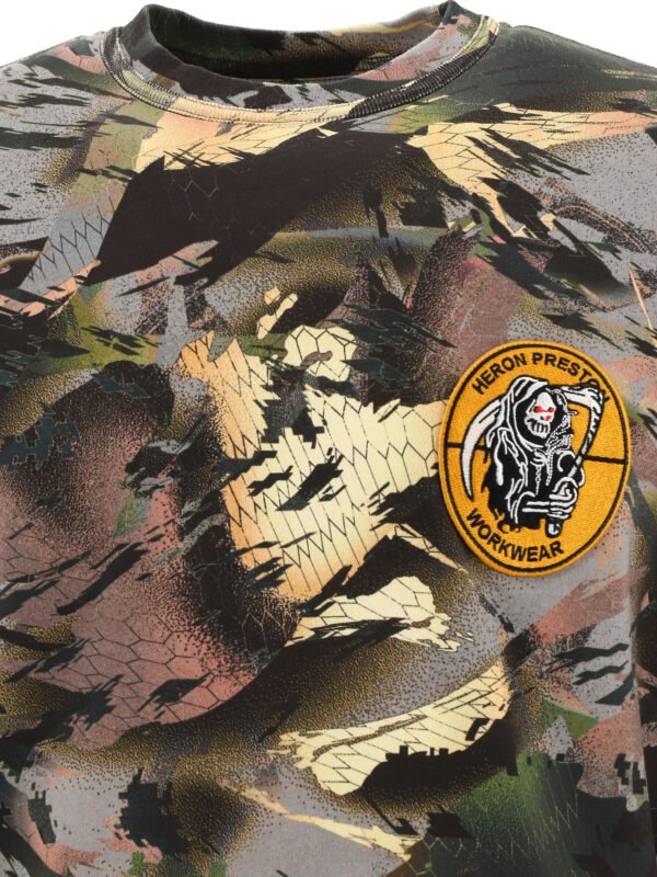 "Heron Preston" t‑shirt homme vert Camo Flaming coton imprimé – Image 3