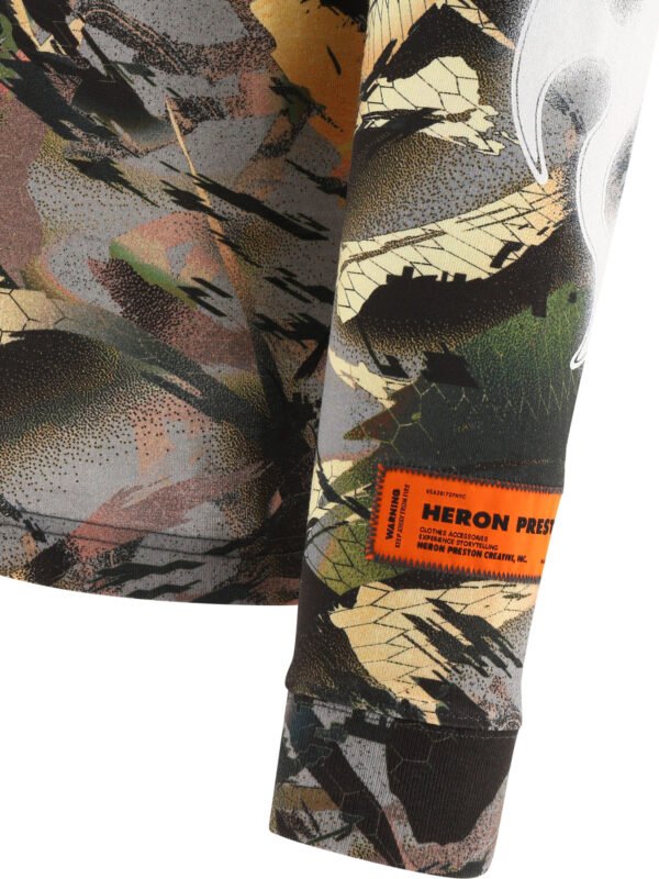 "Heron Preston" t‑shirt homme vert Camo Flaming coton imprimé – Image 4